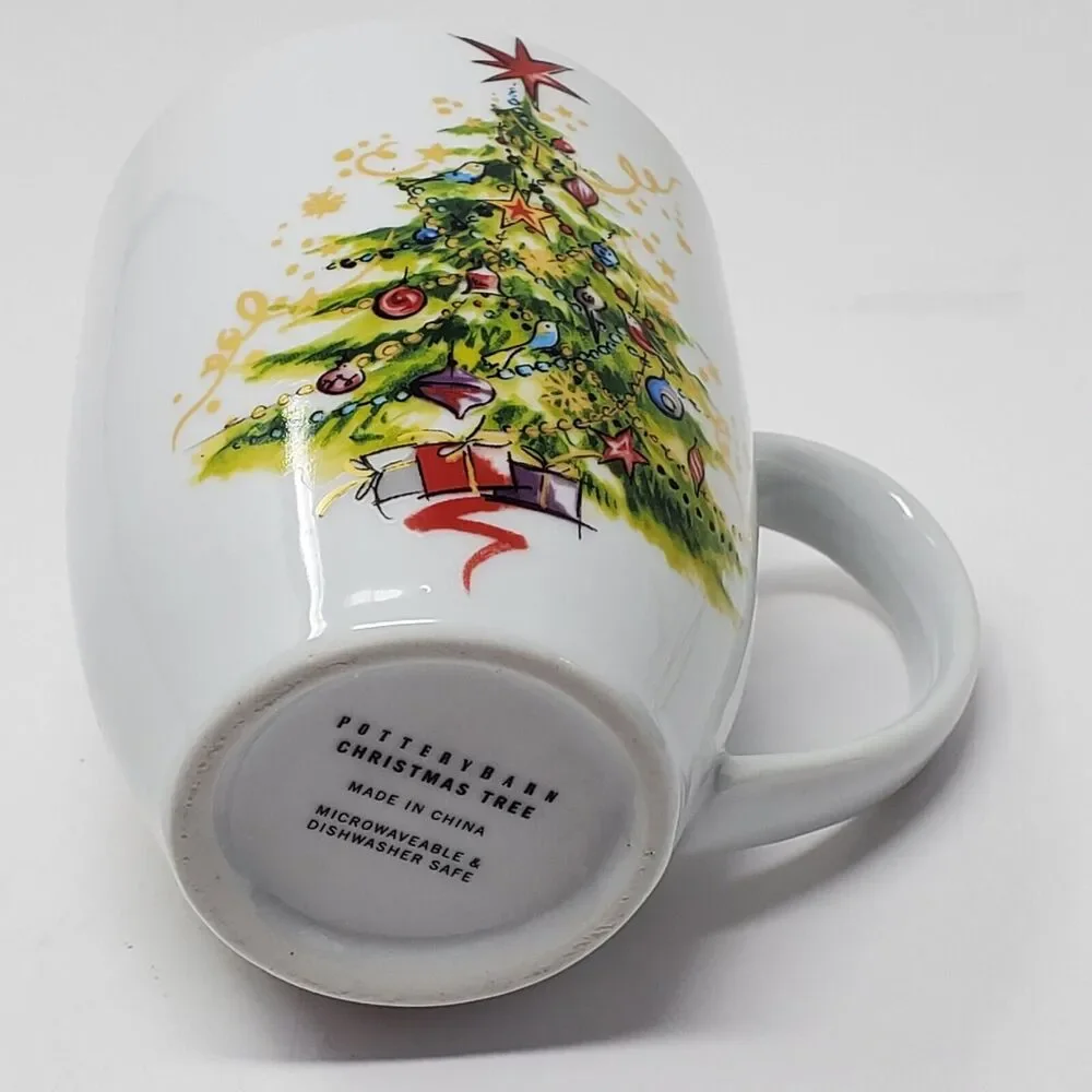 Pottery Barn Christmas Tree Coffee Tea Mug Replacement 16 Oz Holiday Drink ware